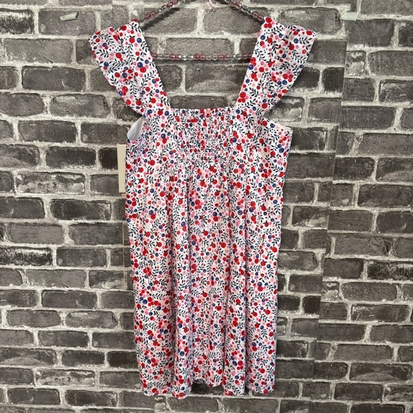 Draper James Maddie Babydoll Dress in Berry Print white red floral mini - Picture 12 of 14